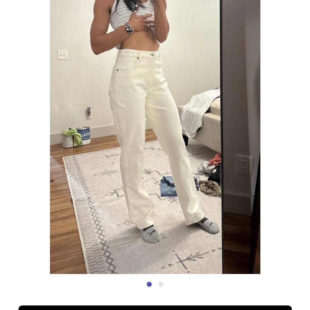 Abercrombie & Fitch White Straight Leg Jeans